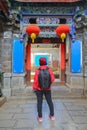 Ã¢â¬Å½Solo female travel in china , at Shuhe old town , Lijiang ,Yunnan ,China Royalty Free Stock Photo